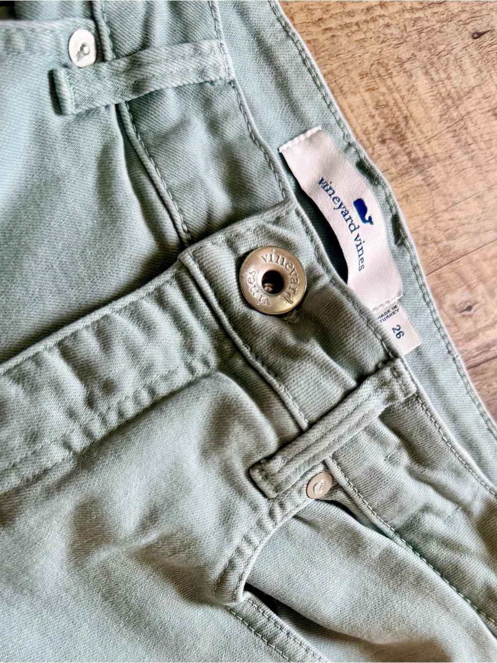 Vineyard Vines - Jamie High Rise Garment Dyed Skinny Jeans - 26 - Sea Clay Green